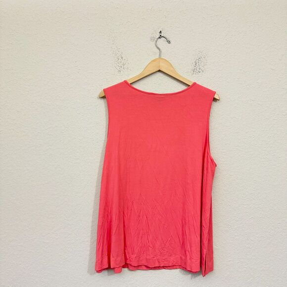 J. JILL Wearever Tank Top Coral Red Stretch Minimalist NWT - Picture 2 of 10